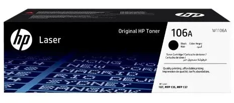 HP W1106A Preto Toner HP 106A Preto Original